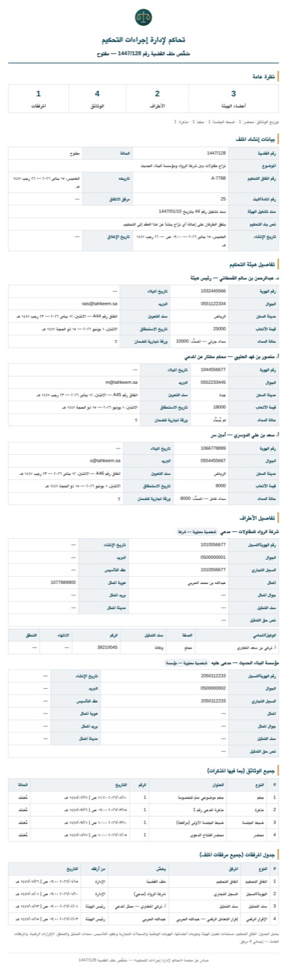 نموذج ملخص ملف القضية